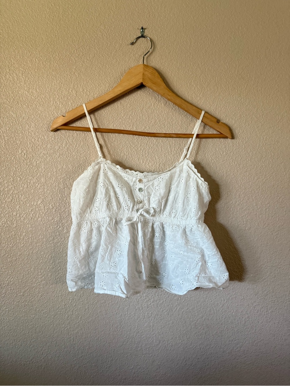 White Eyelet Tank